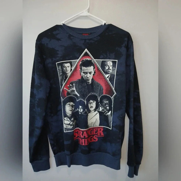Tops - Stranger Things men's Small womens M black & blue sweatshirt horror sci-…